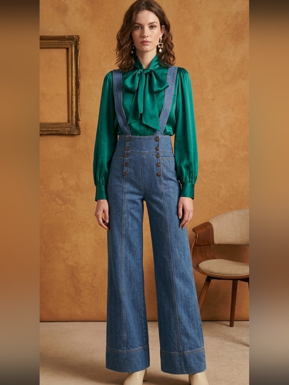 Pilcro Bibbed Denim Jumpsuit